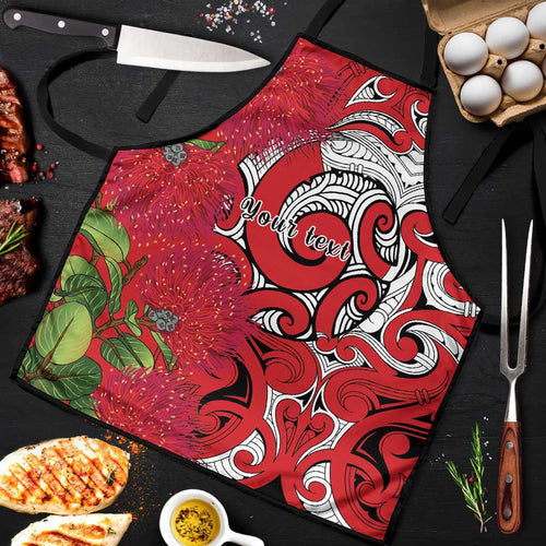 Personalised New Zealand Koru Pohutukawa Apron Meri Kirihimete Aroha for Christmas - Aussie Hoodie