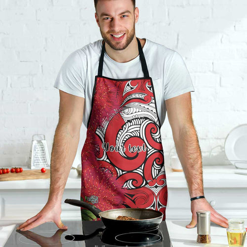 Personalised New Zealand Koru Pohutukawa Apron Meri Kirihimete Aroha for Christmas - Aussie Hoodie