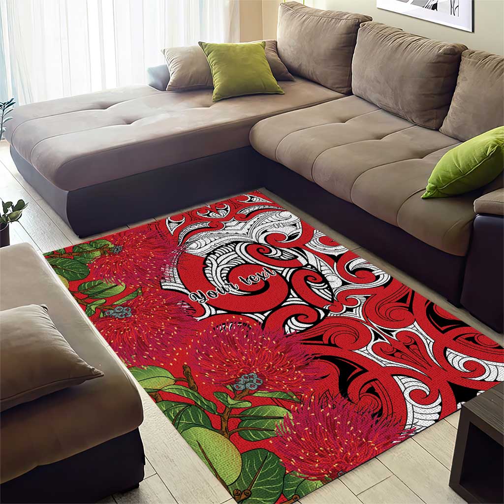 Personalised New Zealand Koru Pohutukawa Area Rug Meri Kirihimete Aroha for Christmas - Aussie Hoodie