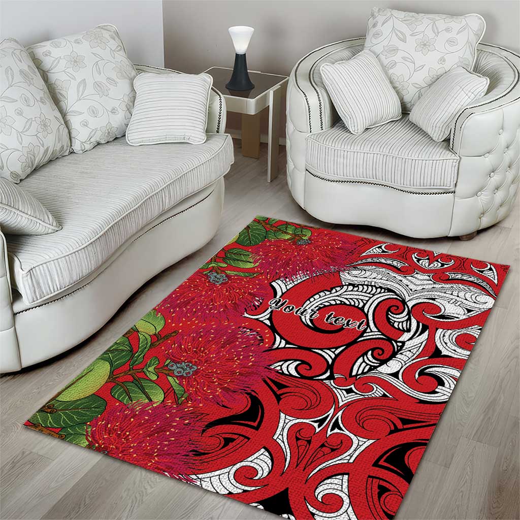 Personalised New Zealand Koru Pohutukawa Area Rug Meri Kirihimete Aroha for Christmas - Aussie Hoodie