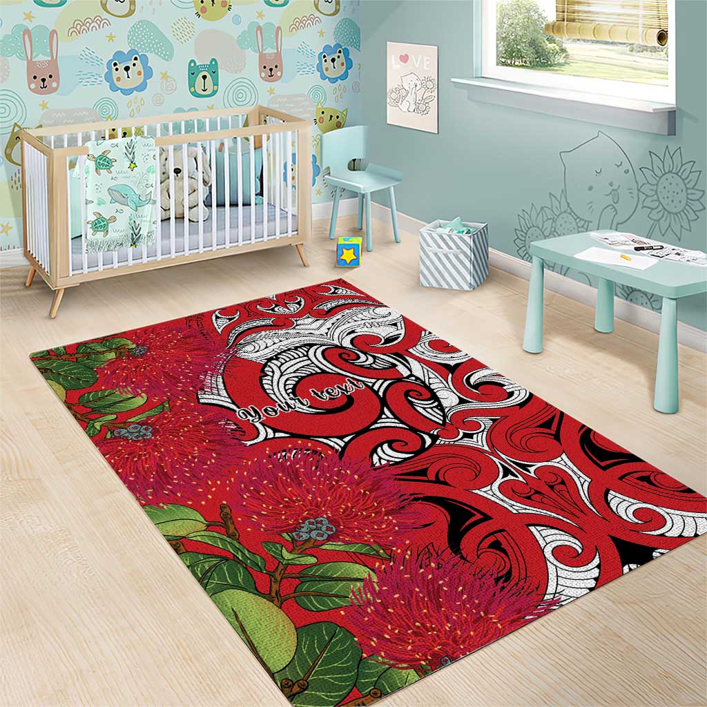 Personalised New Zealand Koru Pohutukawa Area Rug Meri Kirihimete Aroha for Christmas - Aussie Hoodie