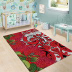 Personalised New Zealand Koru Pohutukawa Area Rug Meri Kirihimete Aroha for Christmas - Aussie Hoodie