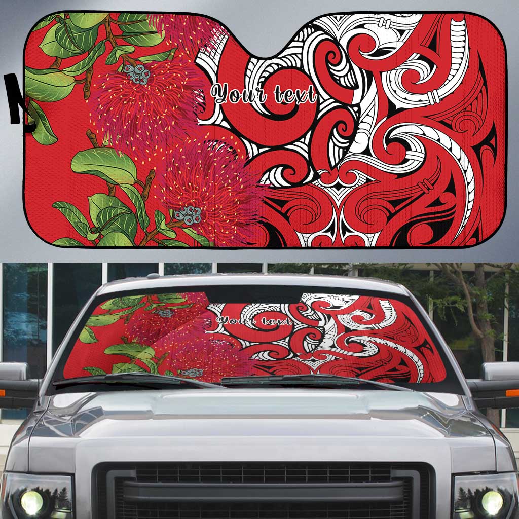 Personalised New Zealand Koru Pohutukawa Auto Sun Shade Meri Kirihimete Aroha for Christmas - Aussie Hoodie