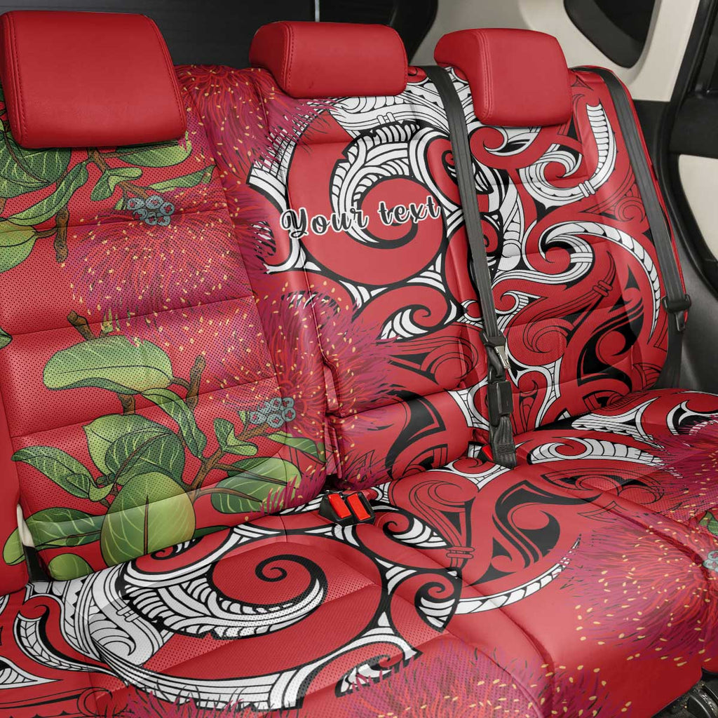 Personalised New Zealand Koru Pohutukawa Back Car Seat Cover Meri Kirihimete Aroha for Christmas - Aussie Hoodie