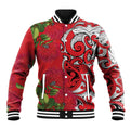 Personalised New Zealand Koru Pohutukawa Baseball Jacket Meri Kirihimete Aroha for Christmas - Aussie Hoodie