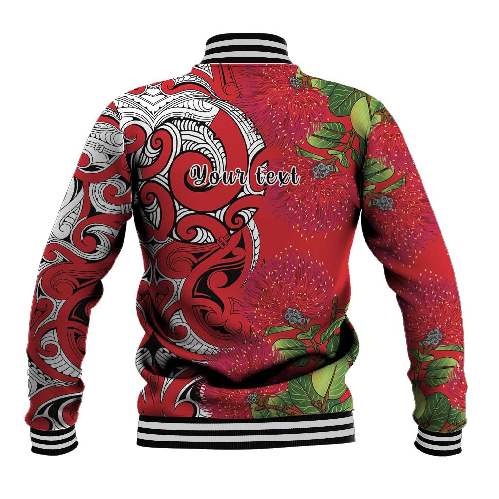 Personalised New Zealand Koru Pohutukawa Baseball Jacket Meri Kirihimete Aroha for Christmas - Aussie Hoodie