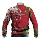 Personalised New Zealand Koru Pohutukawa Baseball Jacket Meri Kirihimete Aroha for Christmas - Aussie Hoodie