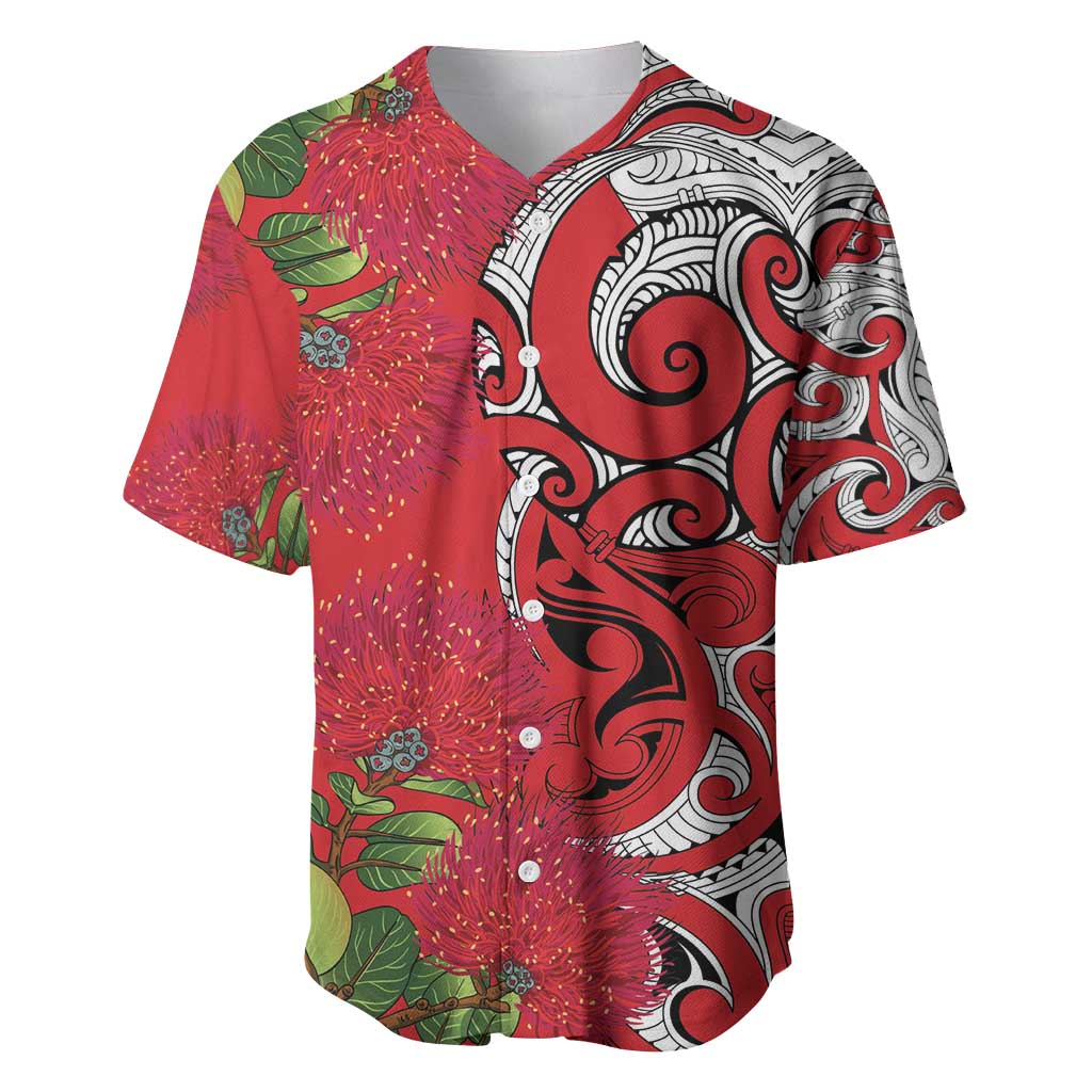 Personalised New Zealand Koru Pohutukawa Baseball Jersey Meri Kirihimete Aroha for Christmas - Aussie Hoodie
