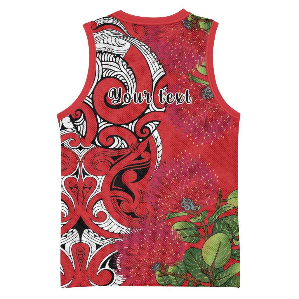 Personalised New Zealand Koru Pohutukawa Basketball Jersey Meri Kirihimete Aroha for Christmas - Aussie Hoodie
