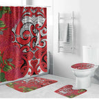 Personalised New Zealand Koru Pohutukawa Bathroom Set Meri Kirihimete Aroha for Christmas - Aussie Hoodie