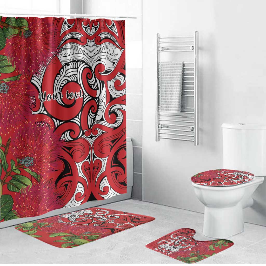 Personalised New Zealand Koru Pohutukawa Bathroom Set Meri Kirihimete Aroha for Christmas - Aussie Hoodie
