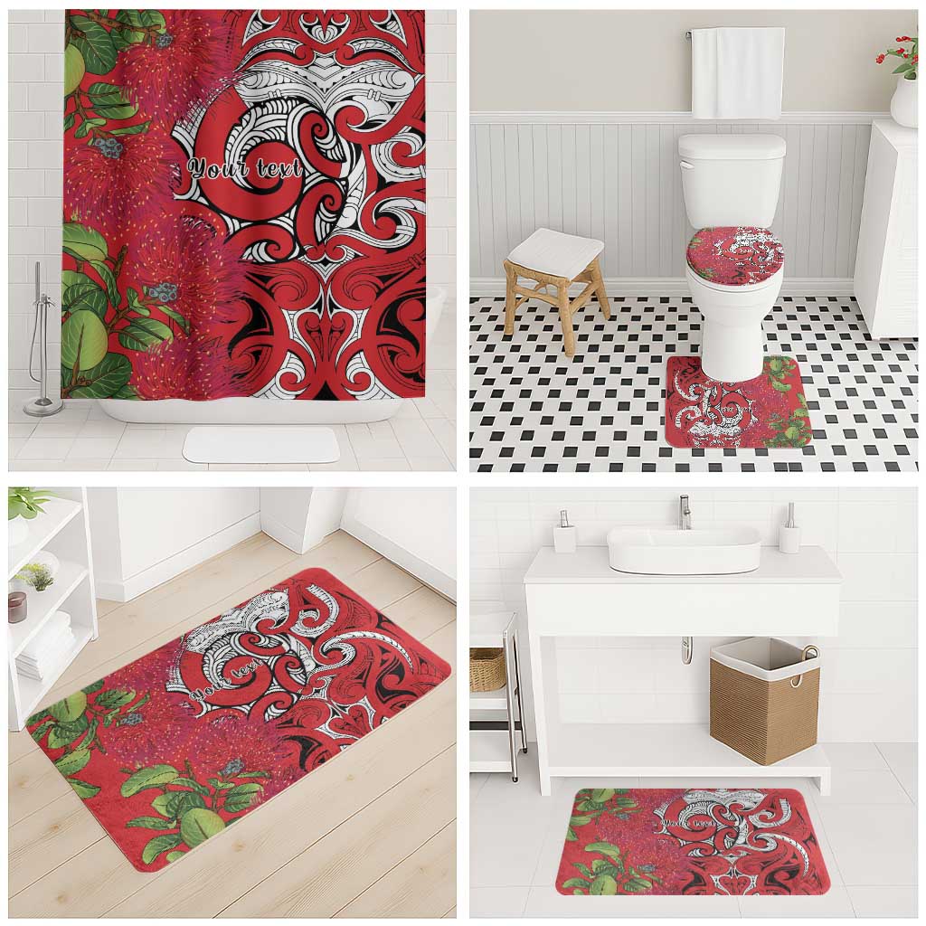 Personalised New Zealand Koru Pohutukawa Bathroom Set Meri Kirihimete Aroha for Christmas - Aussie Hoodie