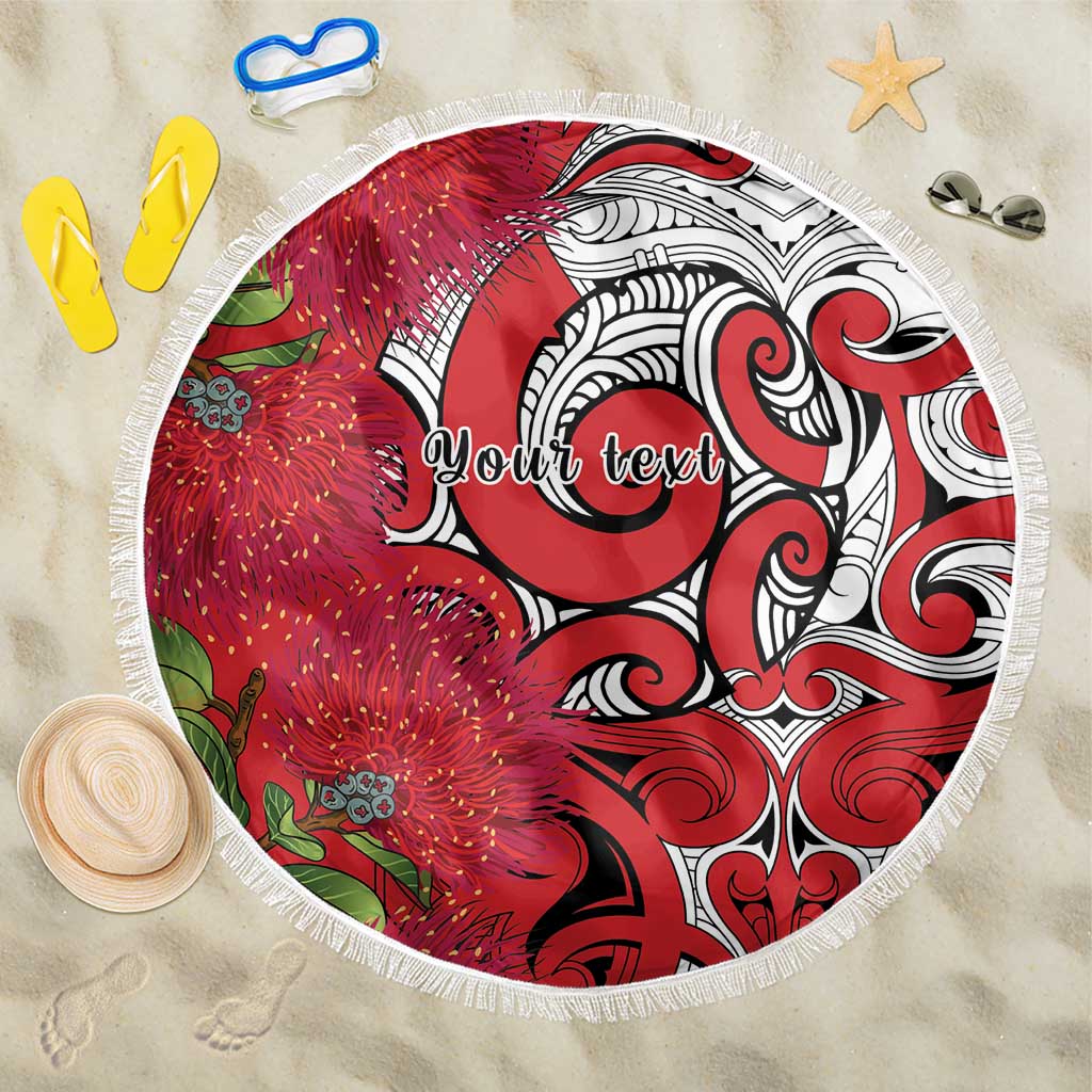 Personalised New Zealand Koru Pohutukawa Beach Blanket Meri Kirihimete Aroha for Christmas - Aussie Hoodie