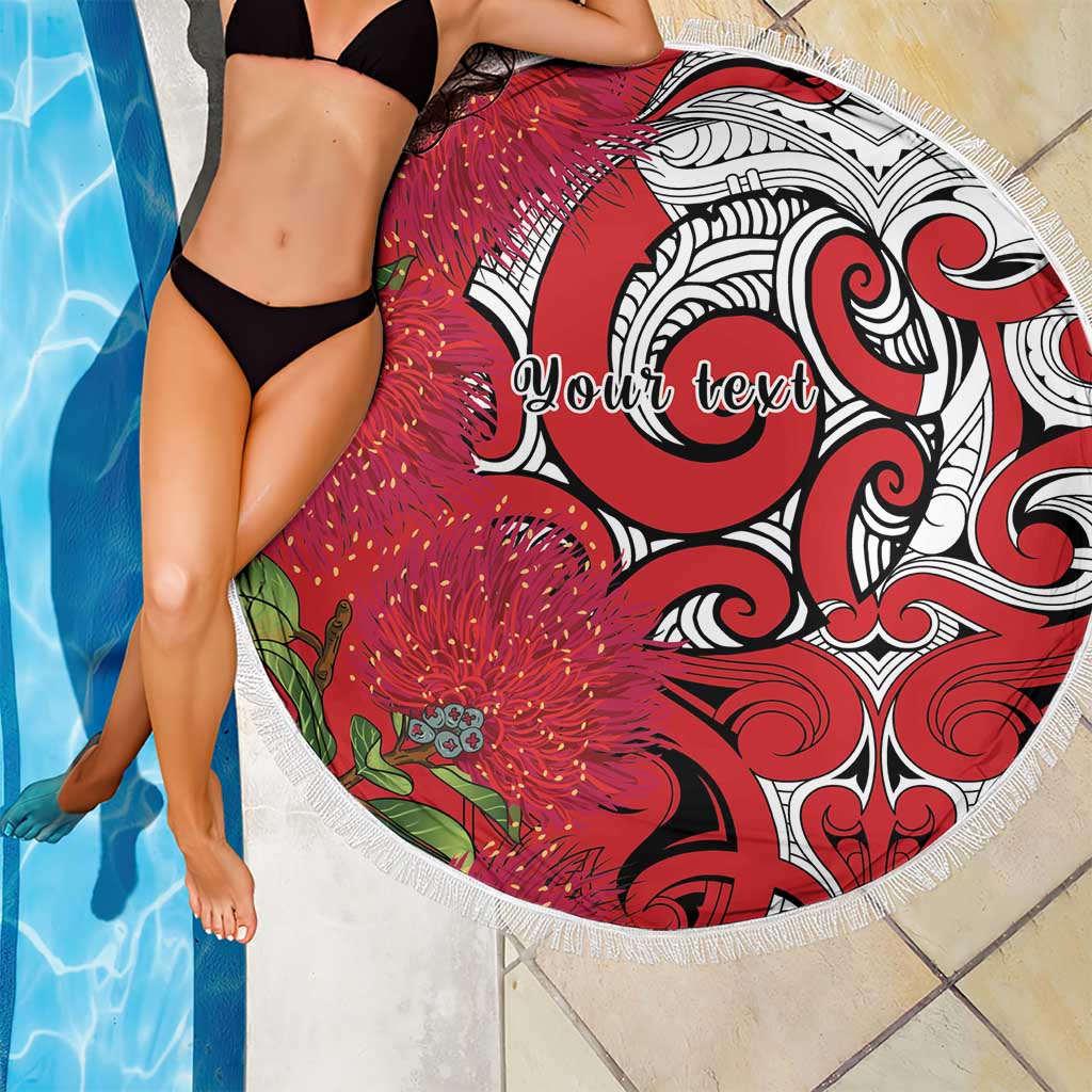 Personalised New Zealand Koru Pohutukawa Beach Blanket Meri Kirihimete Aroha for Christmas - Aussie Hoodie