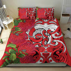 Personalised New Zealand Koru Pohutukawa Bedding Set Meri Kirihimete Aroha for Christmas - Aussie Hoodie