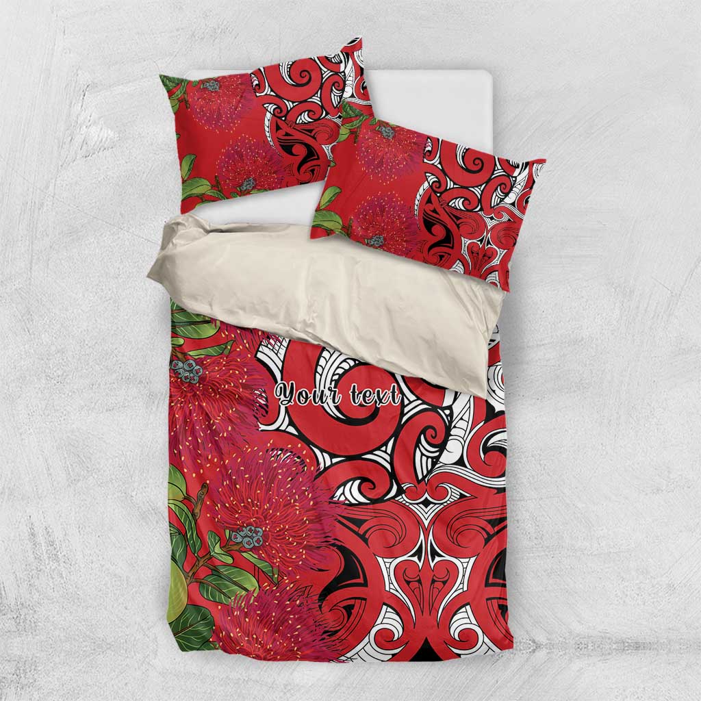 Personalised New Zealand Koru Pohutukawa Bedding Set Meri Kirihimete Aroha for Christmas - Aussie Hoodie