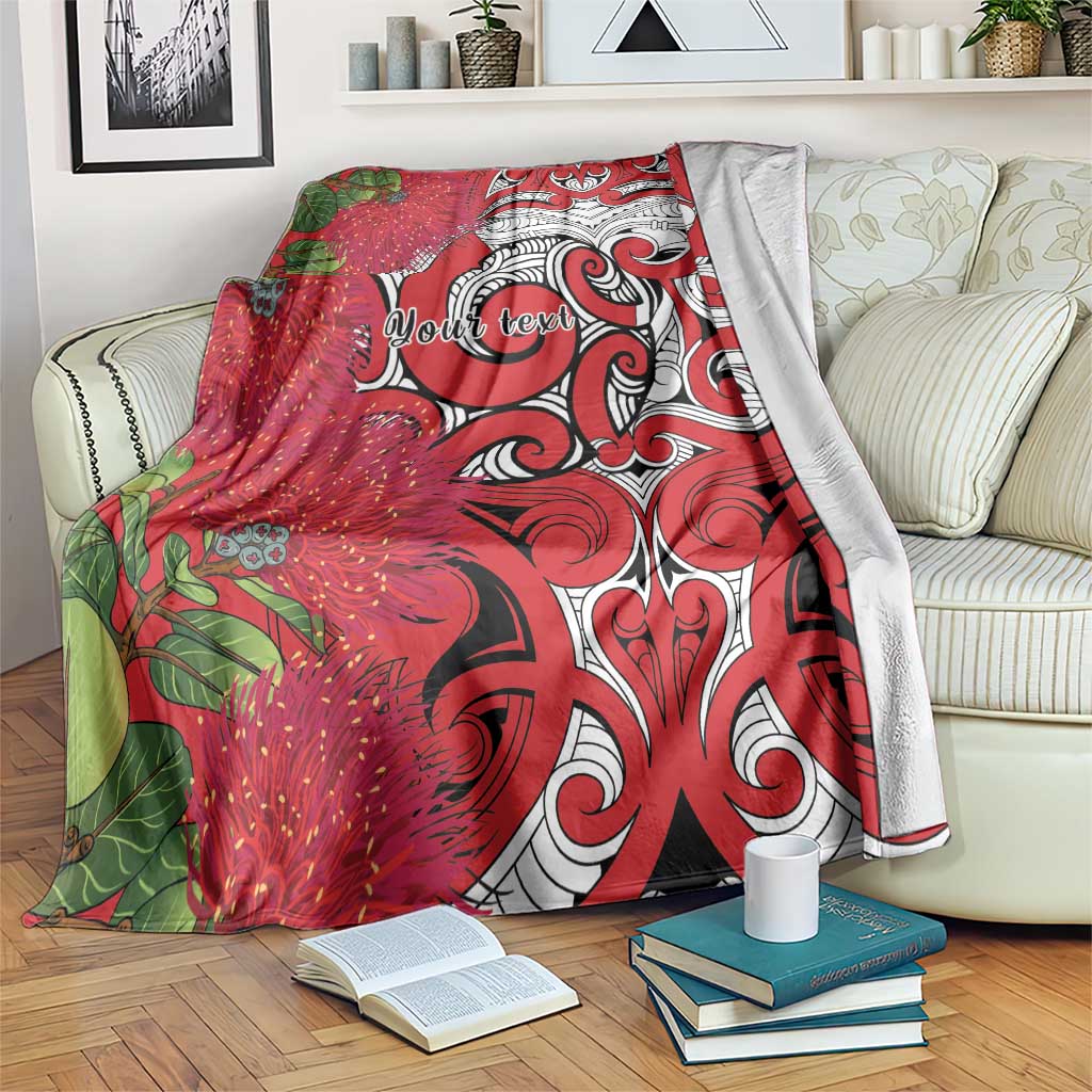 Personalised New Zealand Koru Pohutukawa Blanket Meri Kirihimete Aroha for Christmas - Aussie Hoodie