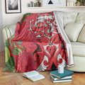 Personalised New Zealand Koru Pohutukawa Blanket Meri Kirihimete Aroha for Christmas - Aussie Hoodie