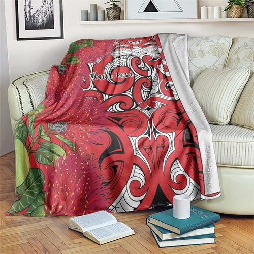 Personalised New Zealand Koru Pohutukawa Blanket Meri Kirihimete Aroha for Christmas - Aussie Hoodie
