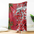 Personalised New Zealand Koru Pohutukawa Blanket Meri Kirihimete Aroha for Christmas - Aussie Hoodie