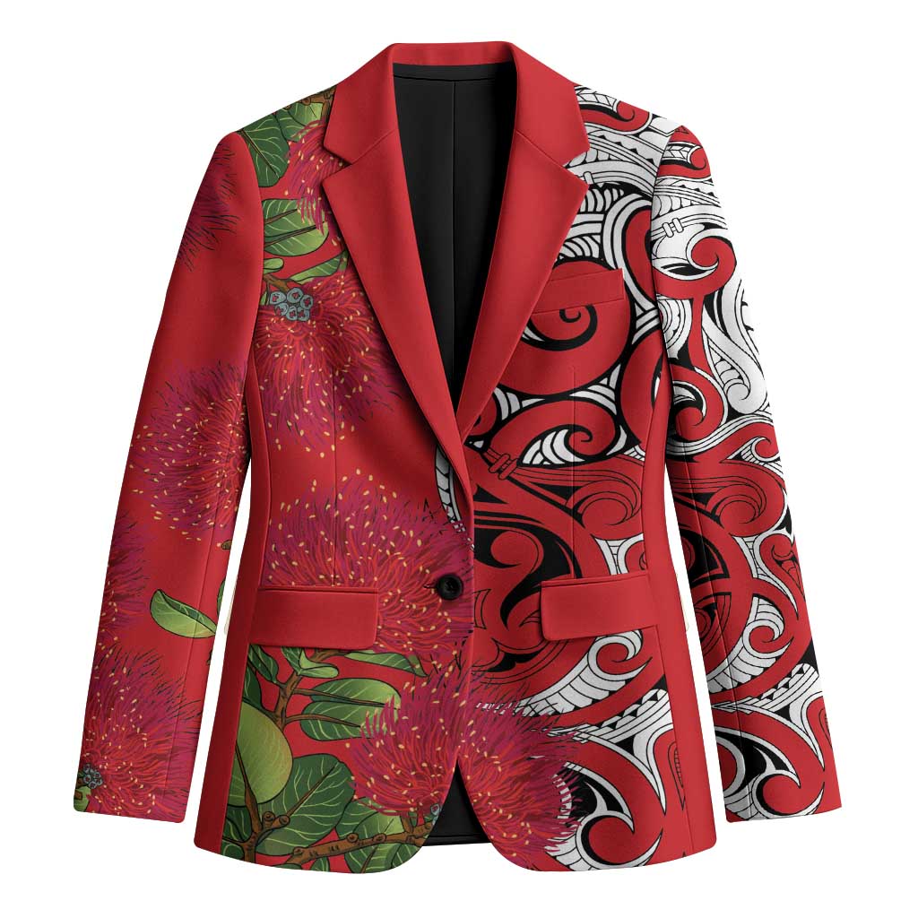 Personalised New Zealand Koru Pohutukawa Blazer Meri Kirihimete Aroha for Christmas - Aussie Hoodie