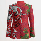 Personalised New Zealand Koru Pohutukawa Blazer Meri Kirihimete Aroha for Christmas - Aussie Hoodie
