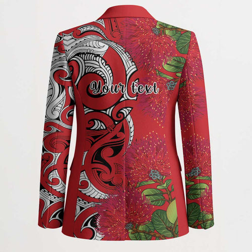 Personalised New Zealand Koru Pohutukawa Blazer Meri Kirihimete Aroha for Christmas - Aussie Hoodie