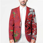 Personalised New Zealand Koru Pohutukawa Blazer Meri Kirihimete Aroha for Christmas - Aussie Hoodie