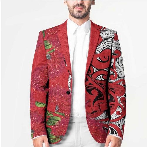 Personalised New Zealand Koru Pohutukawa Blazer Meri Kirihimete Aroha for Christmas - Aussie Hoodie