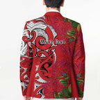 Personalised New Zealand Koru Pohutukawa Blazer Meri Kirihimete Aroha for Christmas - Aussie Hoodie