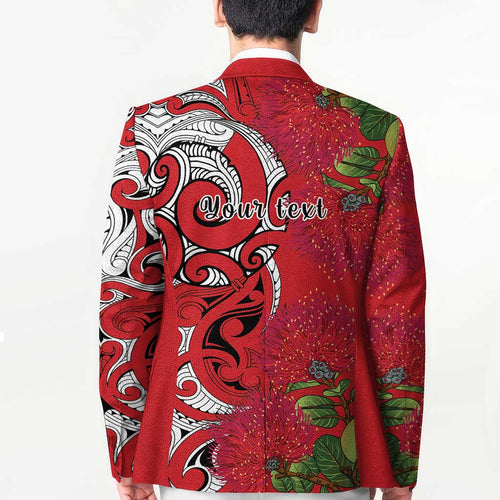 Personalised New Zealand Koru Pohutukawa Blazer Meri Kirihimete Aroha for Christmas - Aussie Hoodie