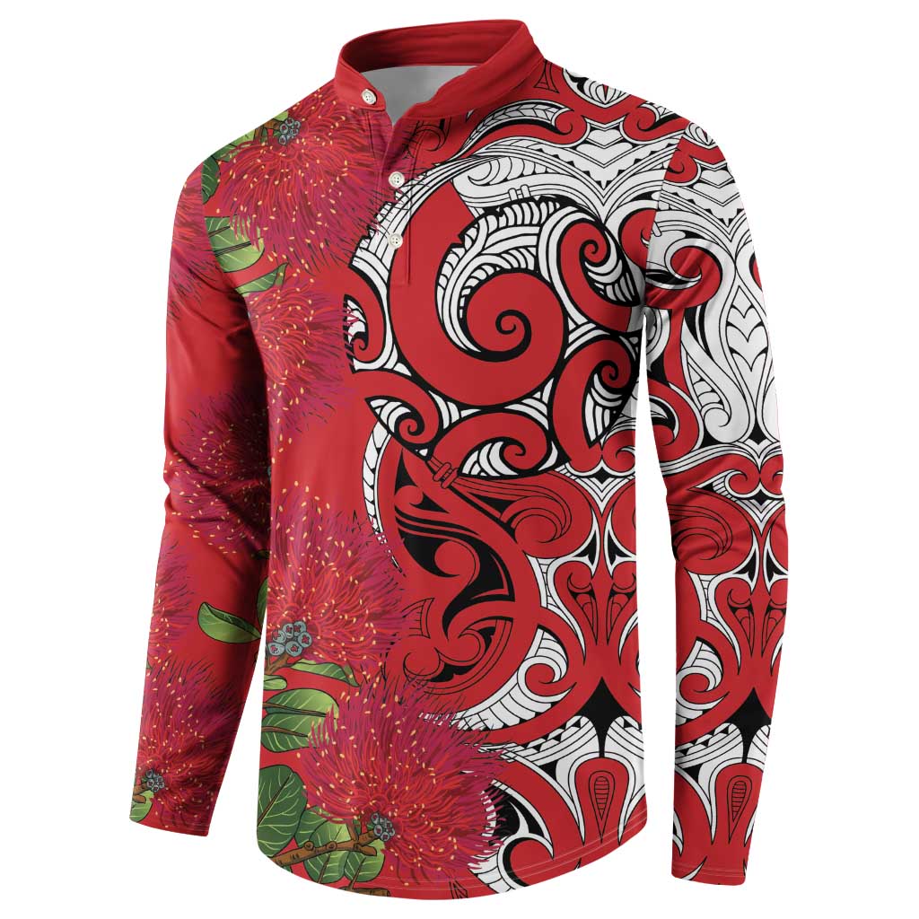Personalised New Zealand Koru Pohutukawa Button Sweatshirt Meri Kirihimete Aroha for Christmas - Aussie Hoodie