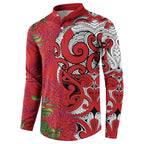 Personalised New Zealand Koru Pohutukawa Button Sweatshirt Meri Kirihimete Aroha for Christmas - Aussie Hoodie