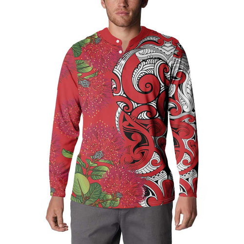 Personalised New Zealand Koru Pohutukawa Button Sweatshirt Meri Kirihimete Aroha for Christmas - Aussie Hoodie