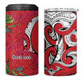 Personalised New Zealand Koru Pohutukawa 4 in 1 Can Cooler Tumbler Meri Kirihimete Aroha for Christmas - Aussie Hoodie
