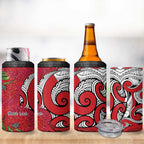 Personalised New Zealand Koru Pohutukawa 4 in 1 Can Cooler Tumbler Meri Kirihimete Aroha for Christmas - Aussie Hoodie