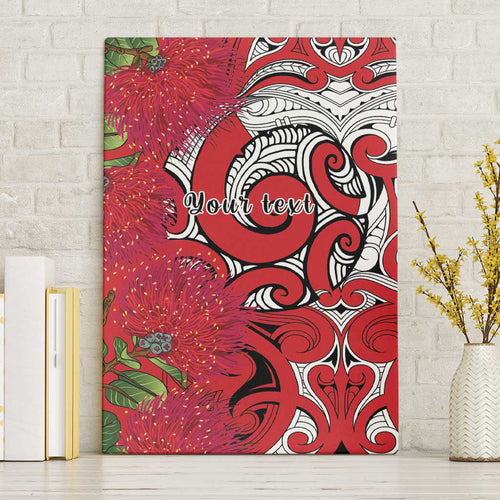 Personalised New Zealand Koru Pohutukawa Canvas Wall Art Meri Kirihimete Aroha for Christmas - Aussie Hoodie
