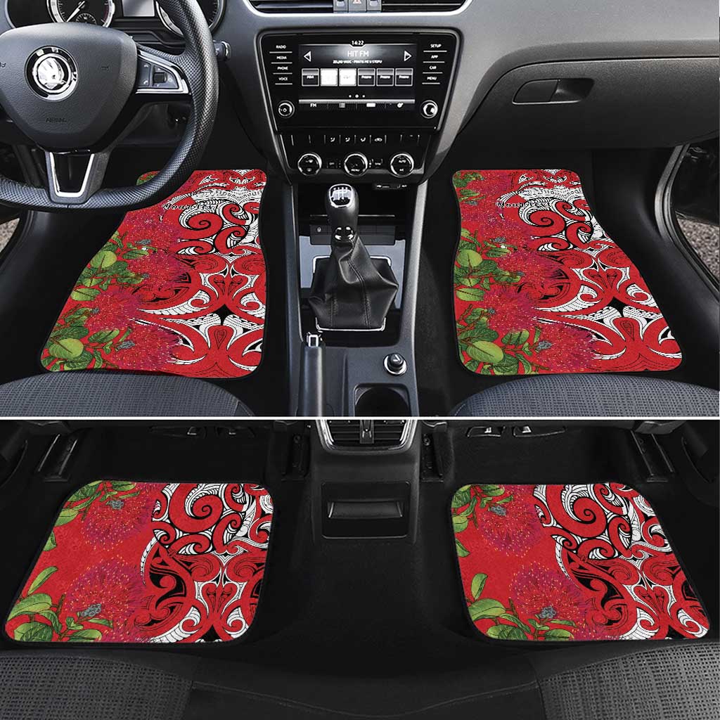 Personalised New Zealand Koru Pohutukawa Car Mats Meri Kirihimete Aroha for Christmas - Aussie Hoodie