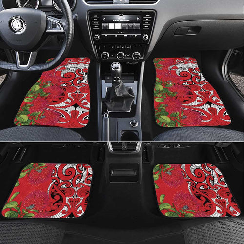 Personalised New Zealand Koru Pohutukawa Car Mats Meri Kirihimete Aroha for Christmas - Aussie Hoodie