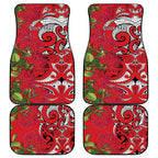 Personalised New Zealand Koru Pohutukawa Car Mats Meri Kirihimete Aroha for Christmas - Aussie Hoodie