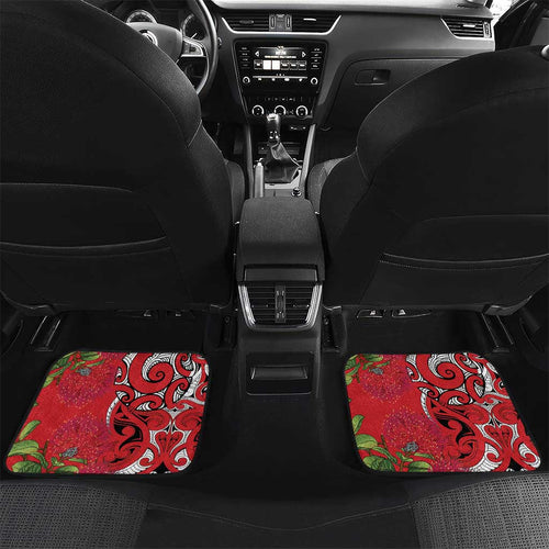 Personalised New Zealand Koru Pohutukawa Car Mats Meri Kirihimete Aroha for Christmas - Aussie Hoodie