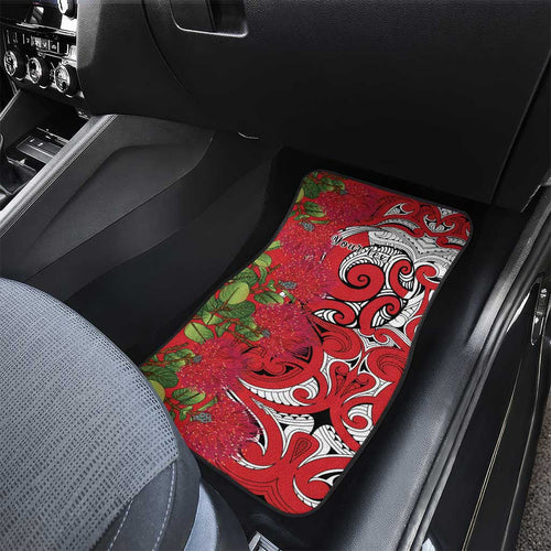 Personalised New Zealand Koru Pohutukawa Car Mats Meri Kirihimete Aroha for Christmas - Aussie Hoodie