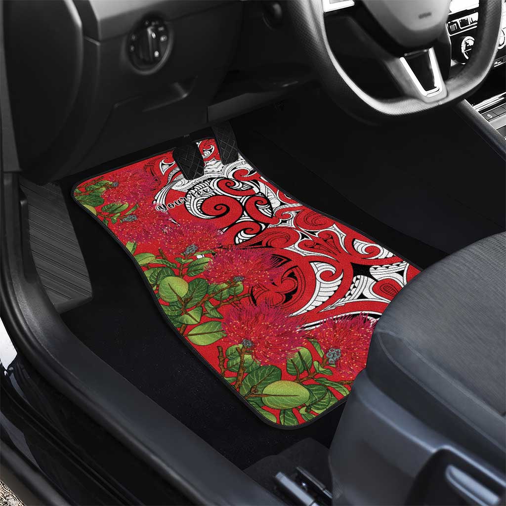 Personalised New Zealand Koru Pohutukawa Car Mats Meri Kirihimete Aroha for Christmas - Aussie Hoodie
