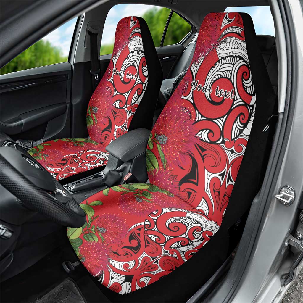 Personalised New Zealand Koru Pohutukawa Car Seat Cover Meri Kirihimete Aroha for Christmas - Aussie Hoodie