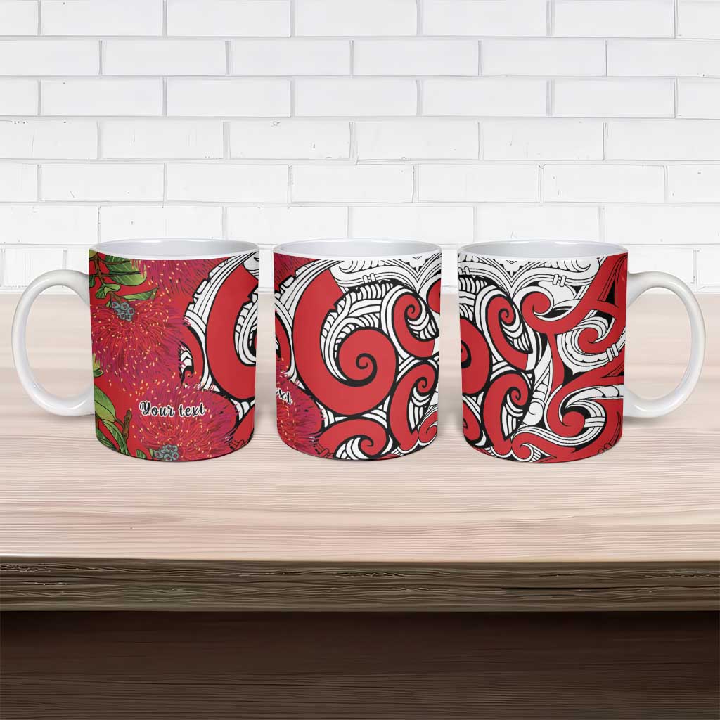 Personalised New Zealand Koru Pohutukawa Ceramic Mug Meri Kirihimete Aroha for Christmas - Aussie Hoodie