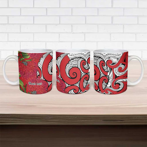 Personalised New Zealand Koru Pohutukawa Ceramic Mug Meri Kirihimete Aroha for Christmas - Aussie Hoodie