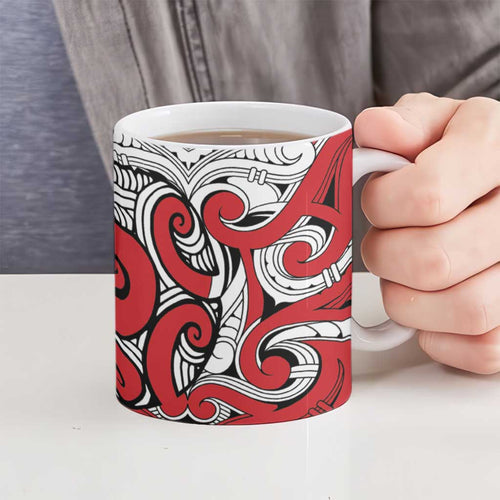 Personalised New Zealand Koru Pohutukawa Ceramic Mug Meri Kirihimete Aroha for Christmas - Aussie Hoodie