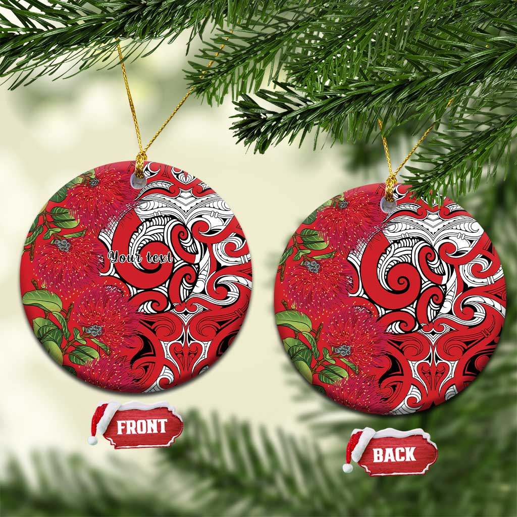 Personalised New Zealand Koru Pohutukawa Ceramic Ornament Meri Kirihimete Aroha for Christmas - Aussie Hoodie