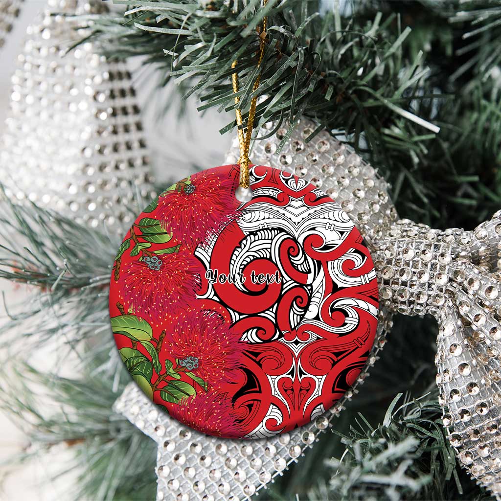 Personalised New Zealand Koru Pohutukawa Ceramic Ornament Meri Kirihimete Aroha for Christmas - Aussie Hoodie