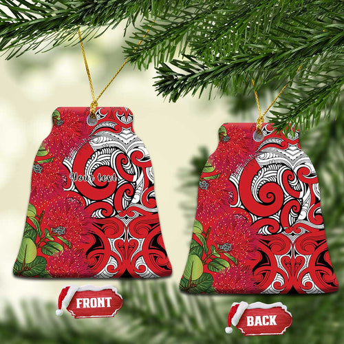 Personalised New Zealand Koru Pohutukawa Ceramic Ornament Meri Kirihimete Aroha for Christmas - Aussie Hoodie